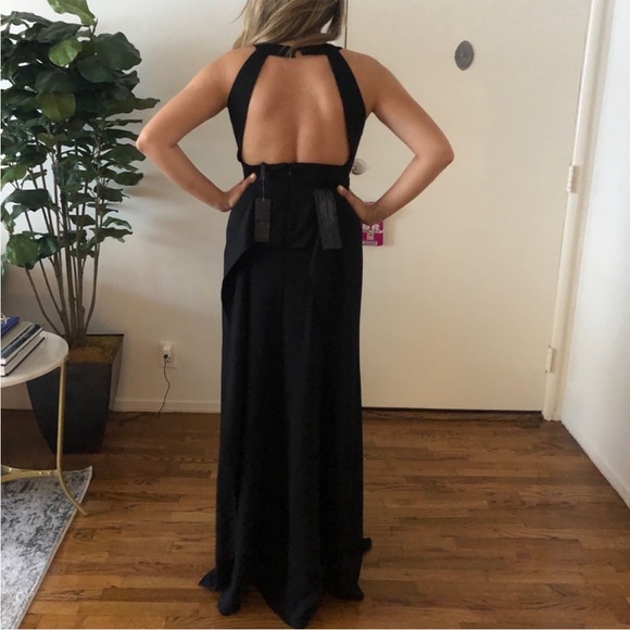 BCBGMaxAzria Bryleigh Crisscross Halter Gown - Picture 9 of 12